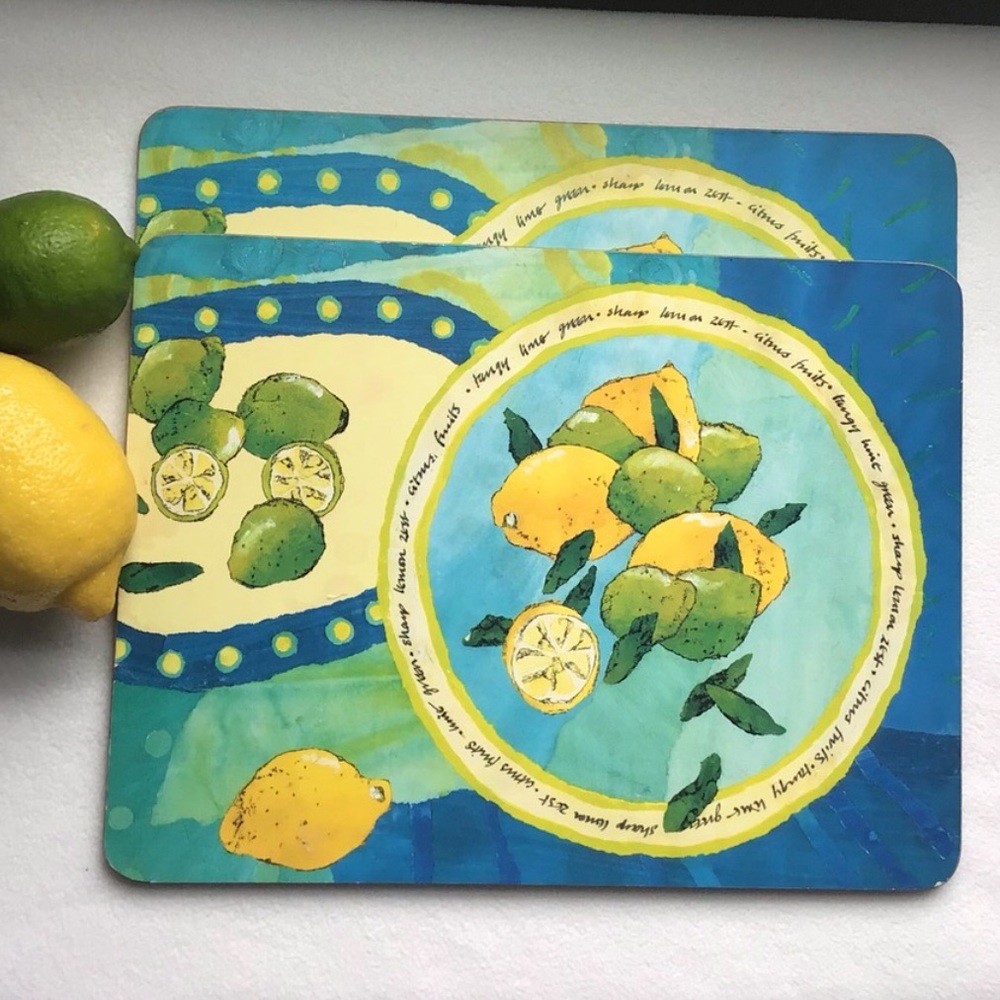 🍋Lemon and Lime Cork Table Mats